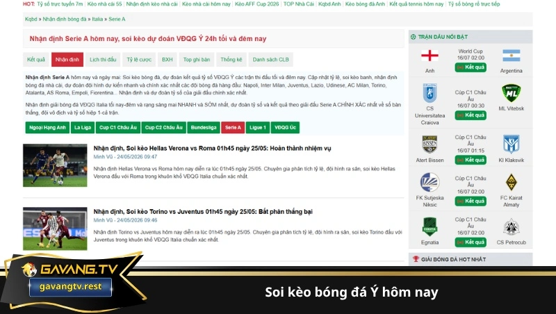 soi kèo bóng đá Ý hôm nay