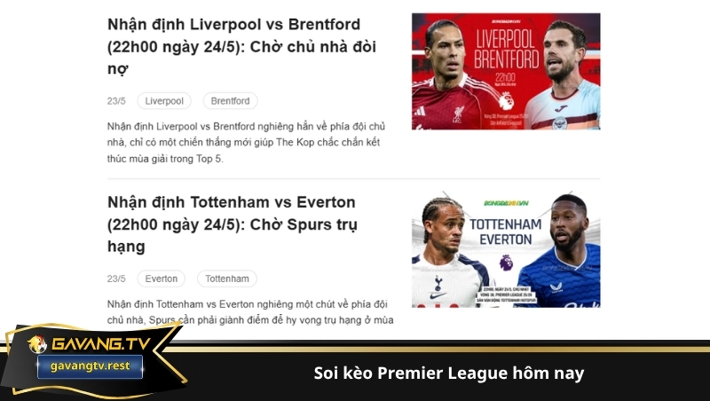 soi kèo Premier League hôm nay