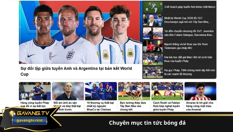 chuyên mục tin tức bóng đá