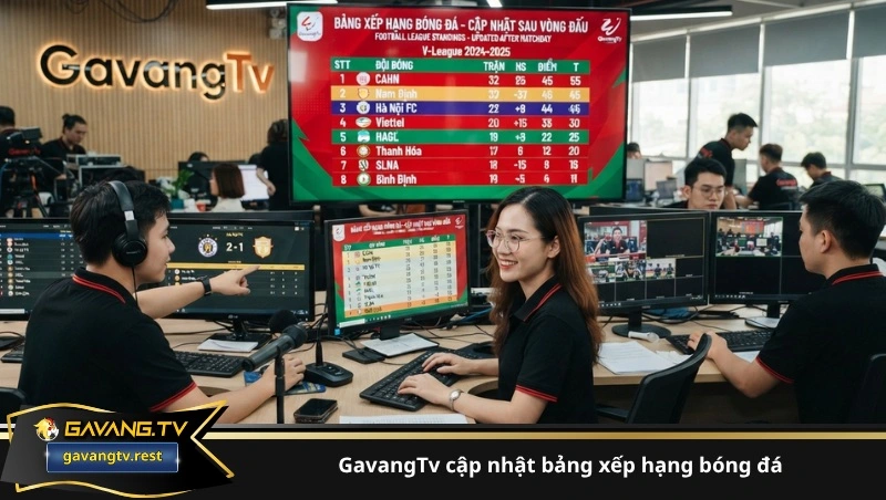 gavangTv cập nhật bảng xếp hạng bóng đá